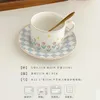 Canecas Ins vintage Tulip Coffee Cup High Beauty Mark Fine Tarde Tea Cerâmica Conjunto