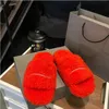 New Style Paris Designer Men's and Women's Wool Slippers Winter fur Furry Alphabet Sandals Comfortable Fluffy Girls Flip-Flops