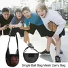 Storage Bags Ball Mesh Adjustable Football Net Pouch Swim & Gym Bag Single Carrying With Metal Zipper Sackpack Sling