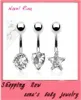 Nouveau 2015 Fashion Europestyle Boully Butt Rings en acier inoxydable Nombel Piercing Anneaux de ventre bijoux bijou brillant Zircon Buckle 9668541