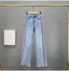 Women's Jeans Side Drilling Women Denim Pants 2024 Spring Summer All-match Loose Straight Long Trousers High Waist Mopping Floor