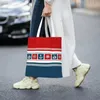 Einkaufstaschen Nautische Symbole Lebensmittel Tasche Frauen Segeln Ankerkompass -Leinwand Schulterkäufer große Kapazität Handtasche