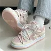 Women Fulcanized Sneaker Autumn Color Color Platform Non-Slip Fashion Lace Up Snowboard Nasual Switchible Sports Shoe 240326