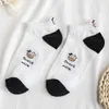 5 paia Fasci casual Trend Spring and Summer Calzini Ins Black White Cow Boat Cartoon Cute Low 240408