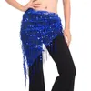 Bühnenverschleiß 1pc Bauchtanzkostüme Pailletten Quaste Hip Schal für Frauen Thailand/Indien/Araber Rock Taillengürtel