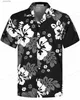 Camicie casual da uomo camicia di cocco da uomo Mens Flower Flower Shirt Hawaiian Cuba Beach Shirt Abbigliamento da uomo a maniche corte Abbigliamento da strada a manica corta abbigliamento da strada yq240408