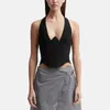 Frauen Tanks 2024 Sommer Hanging Neck Ladies Uns -Shirt Mode sexy Rückenless Tops hochwertige hundert passende Fischknochen -Korsett