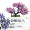 Dekorativa blommor konstgjorda växter grön bonsai litet träd plast falsk krukut för vas hem bröllop rum trädgårdsarrangemang dekorationer