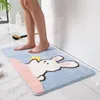 Badmatten Anti -slip Absorberende flocking cartoon schattige hond beer fuzz keuken slaapkamer badkamer ingang portier vloer vloerkleden