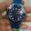 Luxury Mens Watch SEA AUTOMATIC MUTER MASTER 42 mm Blue Dial Professional 300m James Bond 007 Sapphire Stael Stael Transparent