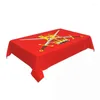 Table Cloth British Army Flag Badge Tablecloth Rectangular Elastic Oilproof United Kingdom Coat Of Arms Cover For Dining Room