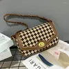 Сумки на плечах Houndstooth Bag 2024 Женский INS Messenger осень/зимний квадрат с двойным использованием