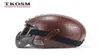 TKOSM Vintage 34 Leather Helmets Motorcycle Helmet Open Face Chopper Bike Helmet Motorcycle Helmet Moto Motocros Visor2337071