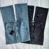 Metal Badge Jean Pants vrouwen Casual Straight Jeans Vintage Style Blue Jeans Spring Summer Denim Pants