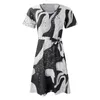 Casual Dresses Women'S Elegant Loose Flower Dress Short Sleeve Long Version Summer For Women 2024 Wedding Guest