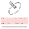 Cluster Rings JIALY Sparkling European Rectangle Shape CZ 925 Sterling Silver Ring For Women Birthday Party Wedding Gift Jewelry