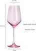 Set di bicchieri da vino colorato rosa da 14 once di bicchieri da 6 compleanno moglie fidanzata mamma blush gambo alto acqua 240408