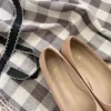 Zapatos de diseñador paris mocasines ballet pisos zapatos para mujeres acolchadas de cuero genuino en bailarina de lujo dedo redondo damas zapatos de vestir slingback