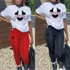 Designer Women Clothes Fashion Letter Print Two Piece Pants Set Casual Large Summer Outfits Streetwear