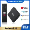 Box Mecool KM1 KM2 Android 10.0 TV -Box IP Amlogic Netflixs 2.4G/5G WiFi 4K BT4.2 Voice Control Google Certified TVbox Chromecast