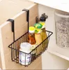 Hooks Kitchen Organizer Iron Cabinet Door Hanging Storage Basket Drainer Wall Shelf Spice Rack