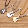 Colliers pendants Style Hip Hop Guitare en acier inoxydable Collier pendentif Unisexe Collier de choix de guitare punk pour hommes