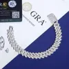 12mm clássico Miami Style K Solid Gold Plated Moissanite Diamond Chain de 2 fila de 2 fila Iced Chain Spiked Cuban para venda nos EUA