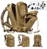 50L Capacidade do exército Bag tático Backpack Backpack à prova d'água esporte ao ar livre Campo de camping 3D Mack para MEN1809025