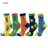 VPM Femmes d'équipage chaussettes colorées coton harajuku mignon aliment animal chat chien extraterre