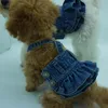 Small Dog Vêtements Costume Jeans denim robe chat chiot jupe de compagnie de compagnie yorkshire poméranien shih tzu maltais dogie vêtements robes 240402