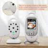 Monitorer trådlös video Baby Monitor 2,0 tum färgsäkerhetskamera 2 vägs Talk NightVision IR LED -temperaturövervakning med 8 vaggvisa