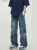 Frauen Jeans 2023 Roupa Y2K Strtwear Vintage Blue Baggy Cargo Jeanshose für Frauen Kleidung gerade Hip Hop Lady Denim Hosen Vaqueros Y240408