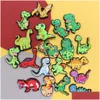 Accessori per scarpe Accessori all'ingrosso 100 pezzi PVC animali PVC Dinosauro DECORAZIONI PER GIOCHI PULTICHI PULTICHI PULTICHI PULLA CLOGO ORNA ORNA DHAQ8