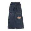 Jeans pour femmes classiques pantalon droit vintage y2k motif de lettre baggy femmes pantalon occasionnel des femmes