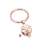 Keychains Cremation Flower Keychain Rostfritt stål för mänsklig/husdjur Ashes Woman Jewelry Memorial Key Ring