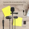 Microphones Fashion Wired Headset Microphone TwoInOne Mobile Phone Singing Anchor Live InEar Noise Reduction Recording Collar Clip Mike