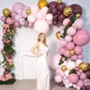 Party Decoration Ballon Arch Kit 8ft6ft halbe Stand mit Basis -Biege -Säulen -Hintergrund zum Geburtstag am Hochzeits Geburtstag