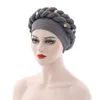 Krusade muslimska kvinnor hijab hatt dubbel Braid diamanter turban cap lady cancer kemo kepsar kvinnlig beanie bonnet håravfall täcker 240403