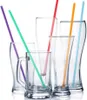 Tasses jetables Paies 200pcs de longueur en plastique coloré en plastique large large paille de thé de lait jus cocktail de fête d'anniversaire accessoires de cuisine