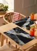 Table Mats Abstract Black White Marble Placemat For Dining Tableware 4/6pcs Kitchen Dish Mat Pad Counter Top Home Decoration