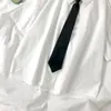 Женские блузки белые рубашки Женские модные черные галстук Япония