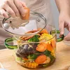 Bowls 1.6L Household Heat Resistant Glass Soup Porridge Pot Microwave Fire Heating Transparent Bowl Kitchen Cooking Tools