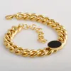 Gruby łańcuch modna osobowość na Instagramie Blogger Sieć czerwona czarna okrągła złota tytanowa stalowa bransoletka biżuteria damska
