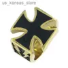 Cluster Rings German Army Iron Cross Ring Stainless Steel Jewelry Punk Classic Cross Lightning Motorcycle Mens Ring Wholesale 125B240408