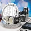 Disposable Dinnerware 25Pcs Silver Tableware Sets Napkins Cups Disco Ball Theme 70s Paper Plates Wedding