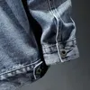 Denim Jackets Man Cargo Button Jeans Coat for Men Gray One Piece Cowboy Washed Clothing Outwear Fast Delvery Korea High Quality 240319