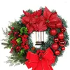 Fleurs décoratives Noël 30cm Couronne d'art de vacances avec LED Light Light Door Party Year Decor Accessoires