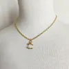 Gold Plated Brass Copper Pendant Necklace Chain Fashion Women Never Fading Designer Necklaces Choker Pendants Wedding Jewelry Love Gifts