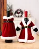 Sacos de armazenamento vestido de natal garrafa de vinhos bolsa criativa de natal decoração de mesa de jantar