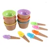 Миски цвета прекрасные детские мороженые чашки для пары миски десерт ложная детская посуда для посуды
